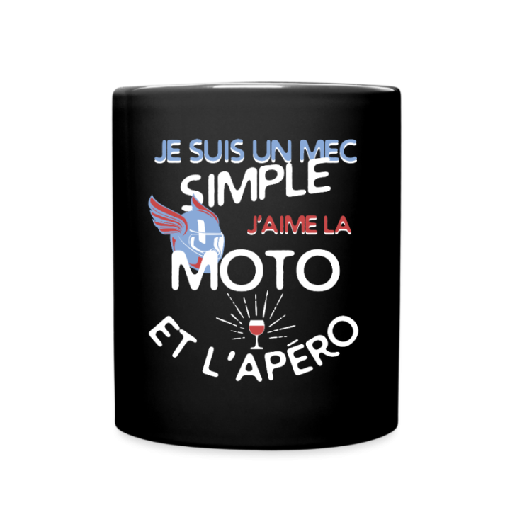 Mug uni - Un mec simple: Moto et apéro - noir - front