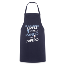 Tablier de cuisine - Un mec simple: Rando et apéro - marine - front