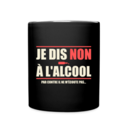 Mug uni - Je dis non à l'alcool - noir - front
