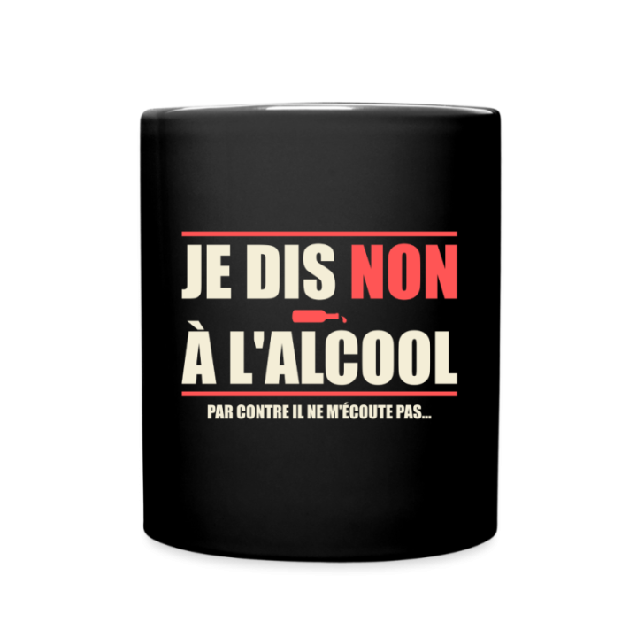 Mug uni - Je dis non à l'alcool - noir - front
