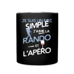Mug uni - Un mec simple: Rando et apéro - noir - front