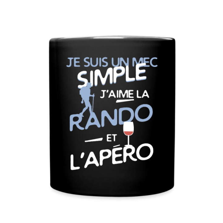Mug uni - Un mec simple: Rando et apéro - noir - front