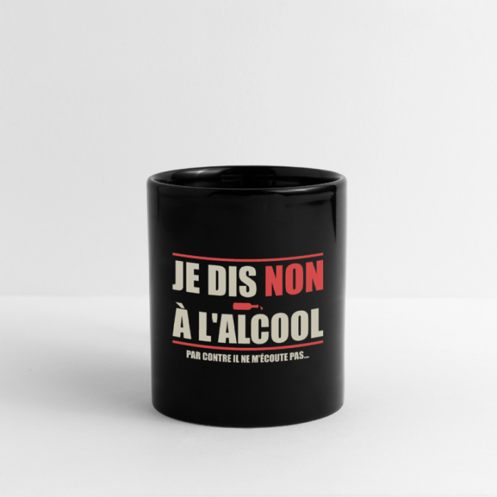 Mug uni - Je dis non à l'alcool - noir - front