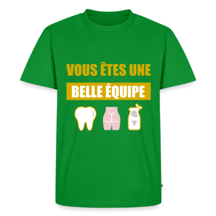 T-shirt premium homme - Une belle équipe (énigme) - vert - front