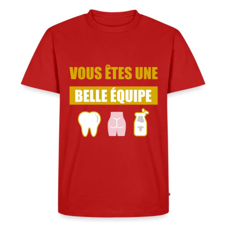 T-shirt premium homme - Une belle équipe (énigme) - rouge - front