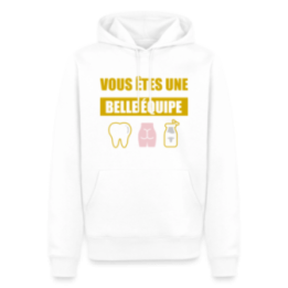 Sweat-shirt à capuche premium homme - Une belle équipe (énigme) - blanc - front