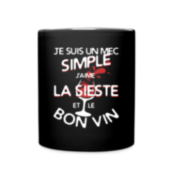 Mug uni - Un mec simple: Sieste et apéro