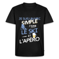 T-shirt premium homme - Un mec simple: Ski et apéro