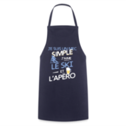 Tablier de cuisine - Un mec simple: Ski et apéro