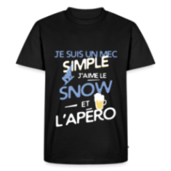T-shirt premium homme - Un mec simple: Snowboard et apéro