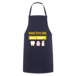 Tablier de cuisine - Une belle équipe (énigme) - marine - front