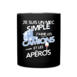 Mug uni - Un mec simple: Camions et apéros
