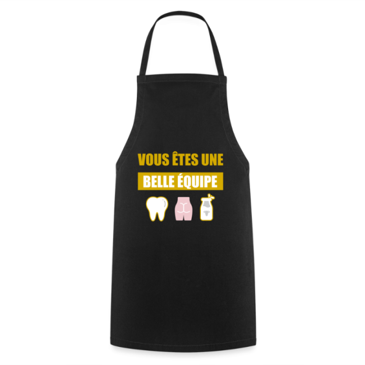 Tablier de cuisine - Une belle équipe (énigme) - noir - front