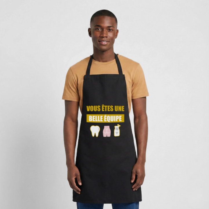 Tablier de cuisine - Une belle équipe (énigme) - noir - front