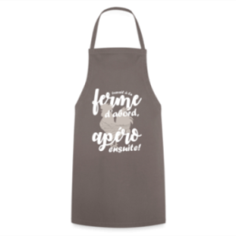 Tablier de cuisine - Travail à la ferme et apéro - gris - front