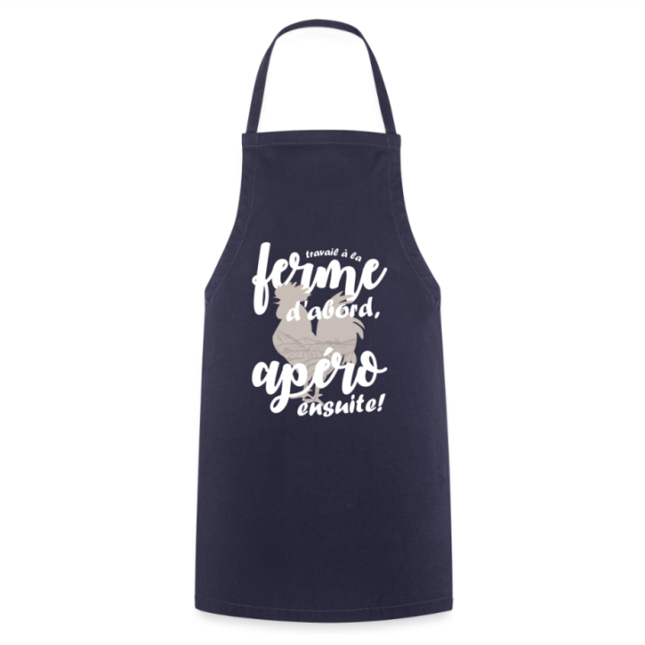 Tablier de cuisine - Travail à la ferme et apéro - marine - front