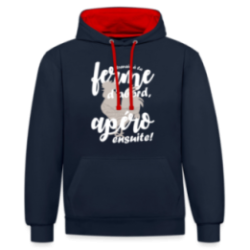 Sweat-shirt à capuche contrasté unisexe - Travail à la ferme et apéro