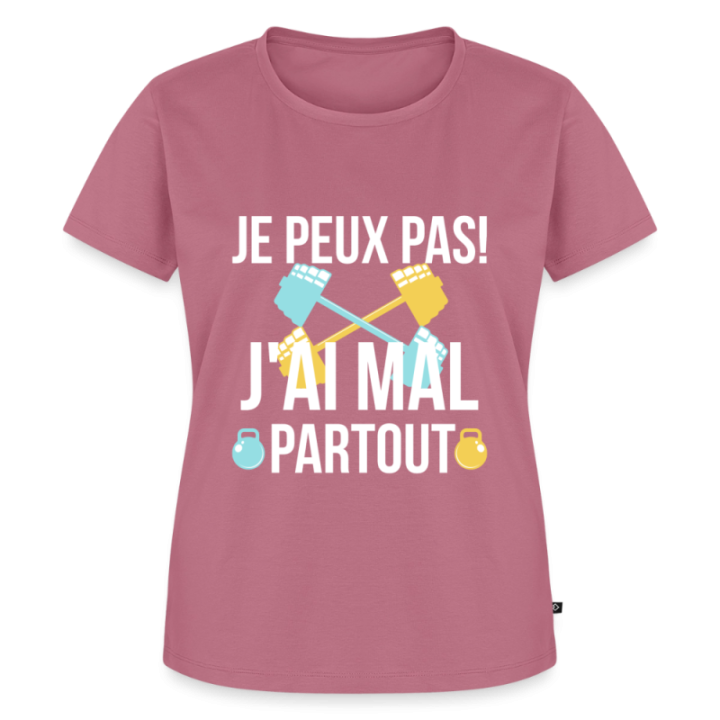 T-shirt premium femme - Je peux pas j'ai mal partout - mauve - front