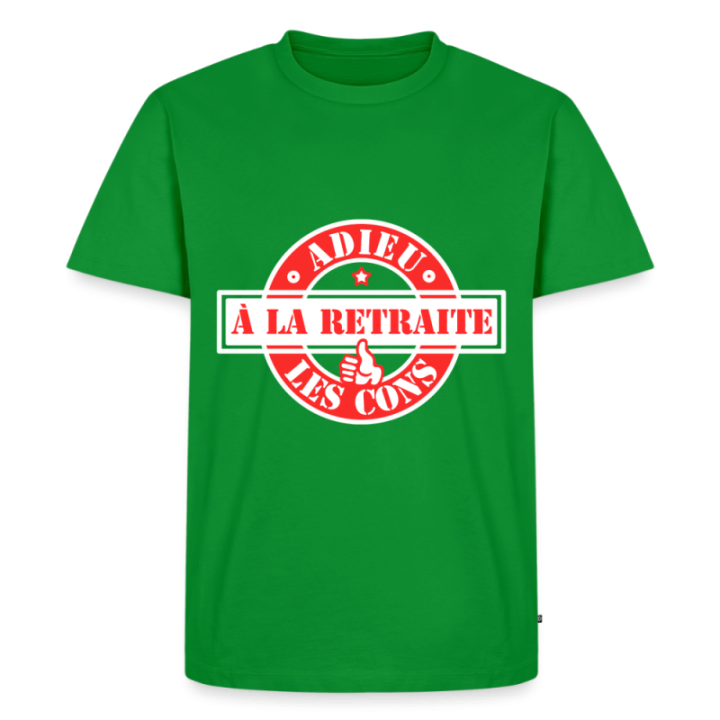 T-shirt premium homme - À la retraite: Adieu les cons - vert - front