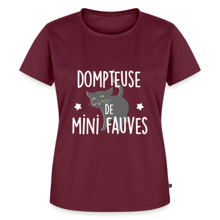 T-shirt premium femme - Dompteuse de mini fauves - bourgogne - front