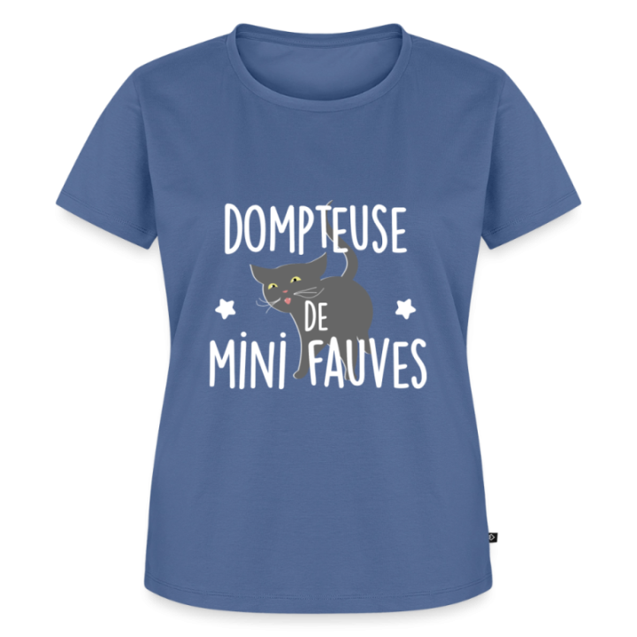 T-shirt premium femme - Dompteuse de mini fauves - bleu pigeon - front