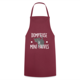 Tablier de cuisine - Dompteuse de mini fauves - bordeaux - front