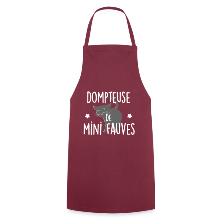 Tablier de cuisine - Dompteuse de mini fauves - bordeaux - front
