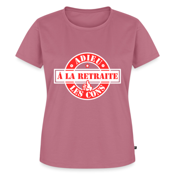 T-shirt premium femme - À la retraite: Adieu les cons - mauve - front