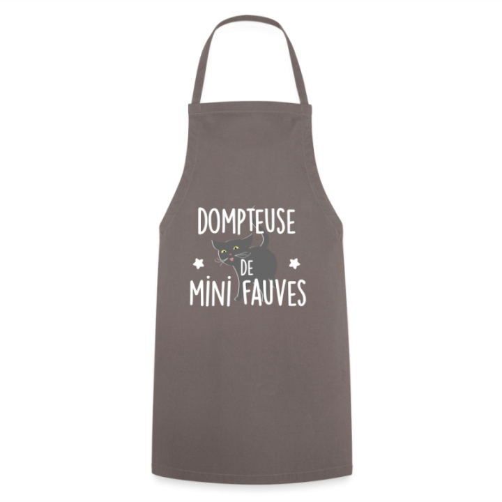 Tablier de cuisine - Dompteuse de mini fauves - gris - front