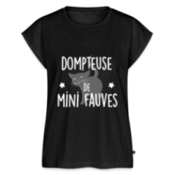 T-shirt à manches retroussées femme - Dompteuse de mini fauves