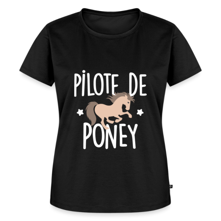 T-shirt premium femme - Pilote de poney - noir - front