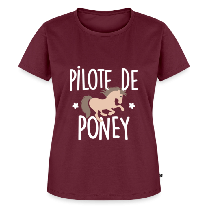 T-shirt premium femme - Pilote de poney - bourgogne - front