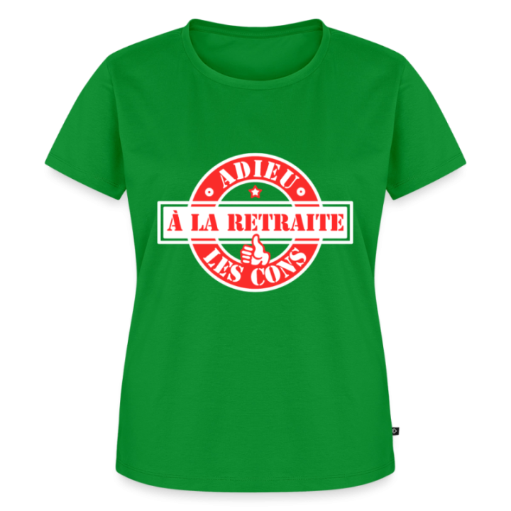 T-shirt premium femme - À la retraite: Adieu les cons - vert - front
