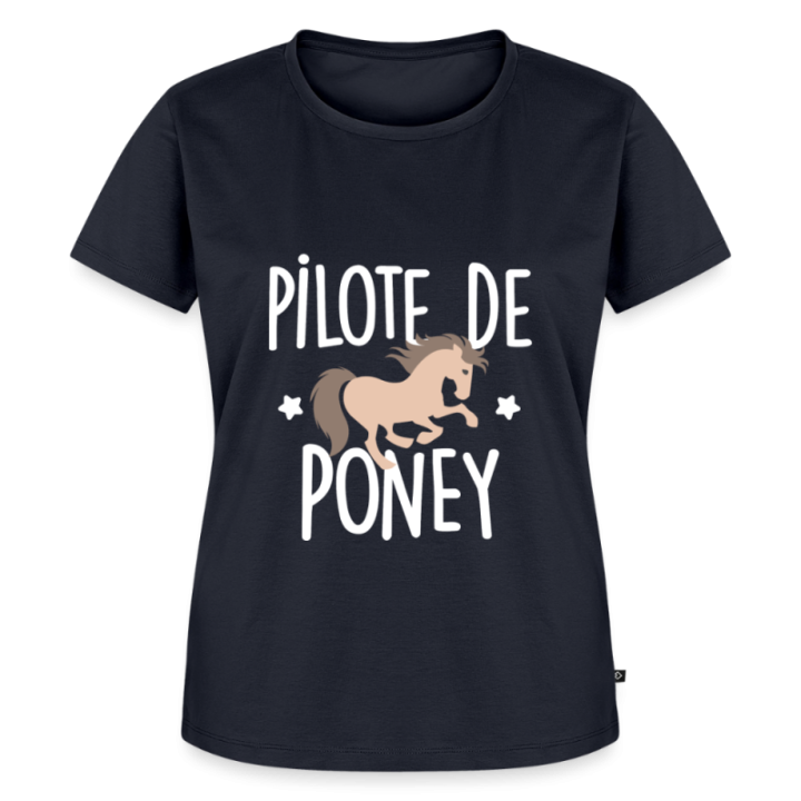 T-shirt premium femme - Pilote de poney - bleu marine - front