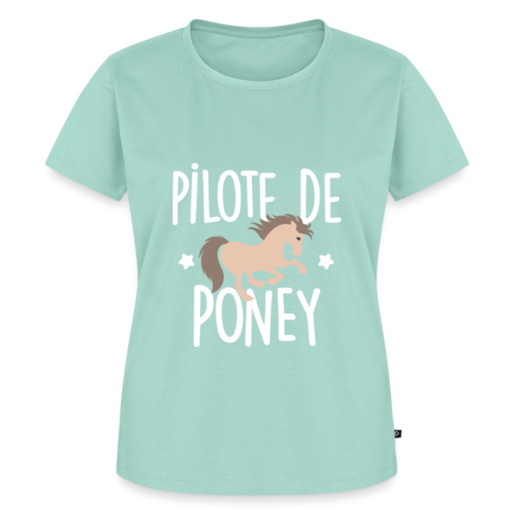 T-shirt premium femme - Pilote de poney - menthe  - front