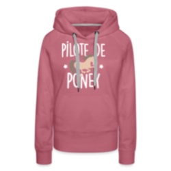 Sweat-shirt à capuche premium femme - Pilote de poney
