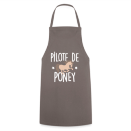 Tablier de cuisine - Pilote de poney - gris - front
