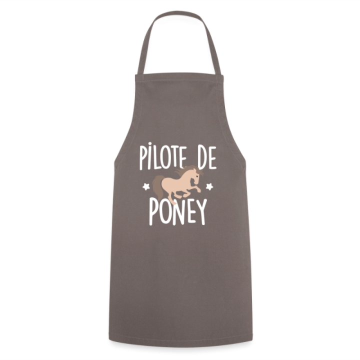 Tablier de cuisine - Pilote de poney - gris - front