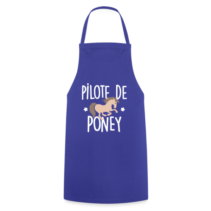 Tablier de cuisine - Pilote de poney - bleu royal - front