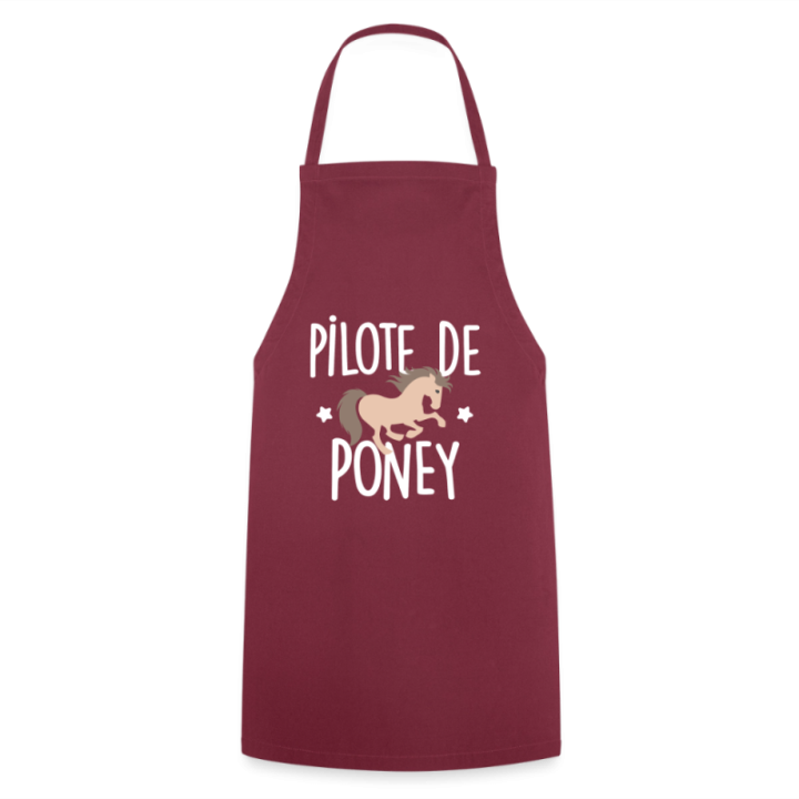 Tablier de cuisine - Pilote de poney - bordeaux - front