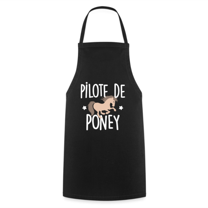 Tablier de cuisine - Pilote de poney - noir - front