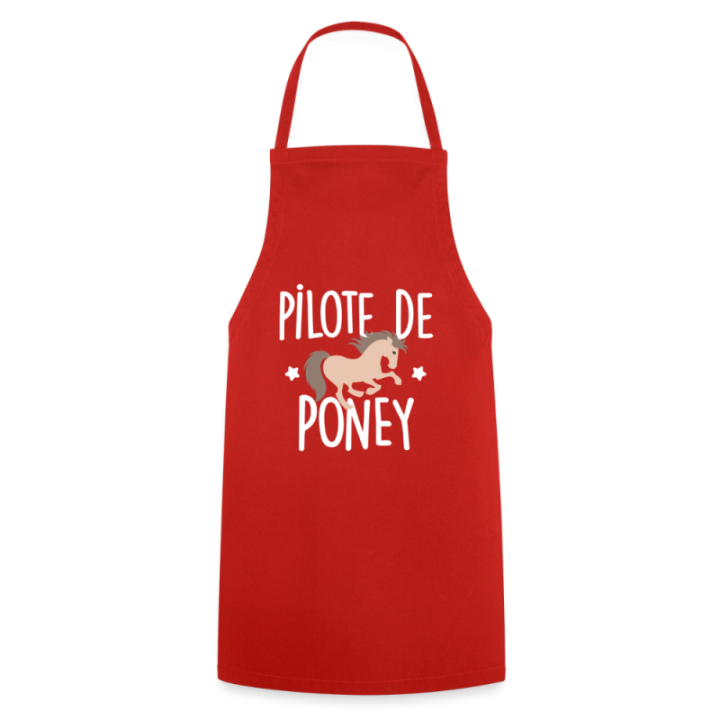 Tablier de cuisine - Pilote de poney - rouge - front