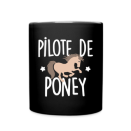 Mug uni - Pilote de poney - noir - front