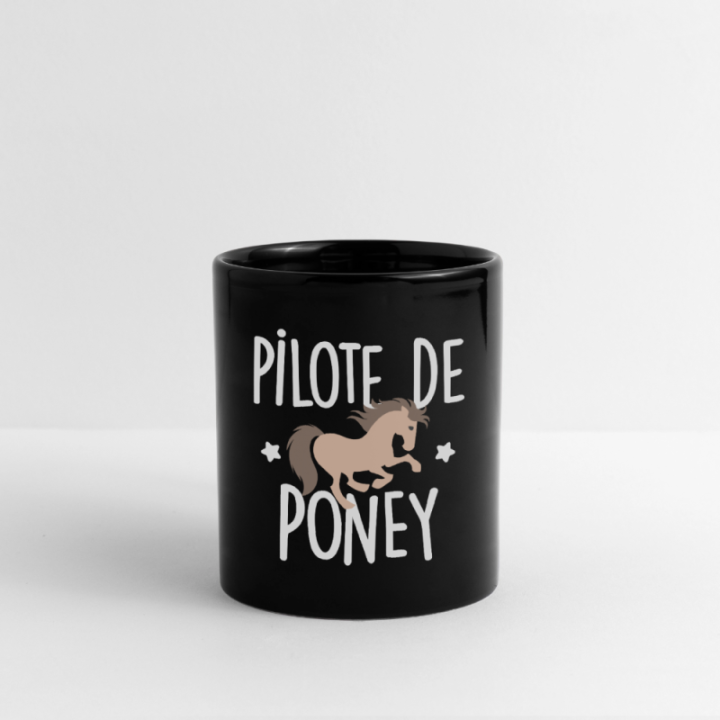 Mug uni - Pilote de poney - noir - front