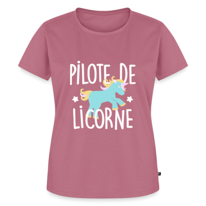 T-shirt premium femme - Pilote de licorne - mauve - front