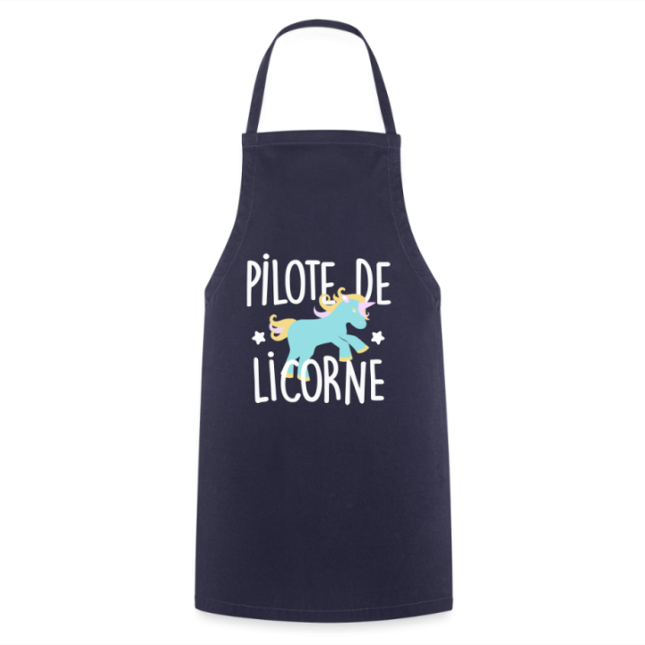 Tablier de cuisine - Pilote de licorne - marine - front