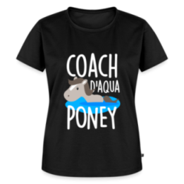 T-shirt premium femme - Coach d'aqua-poney - noir - front
