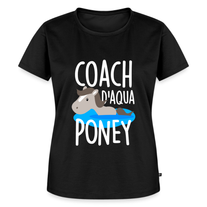 T-shirt premium femme - Coach d'aqua-poney - noir - front