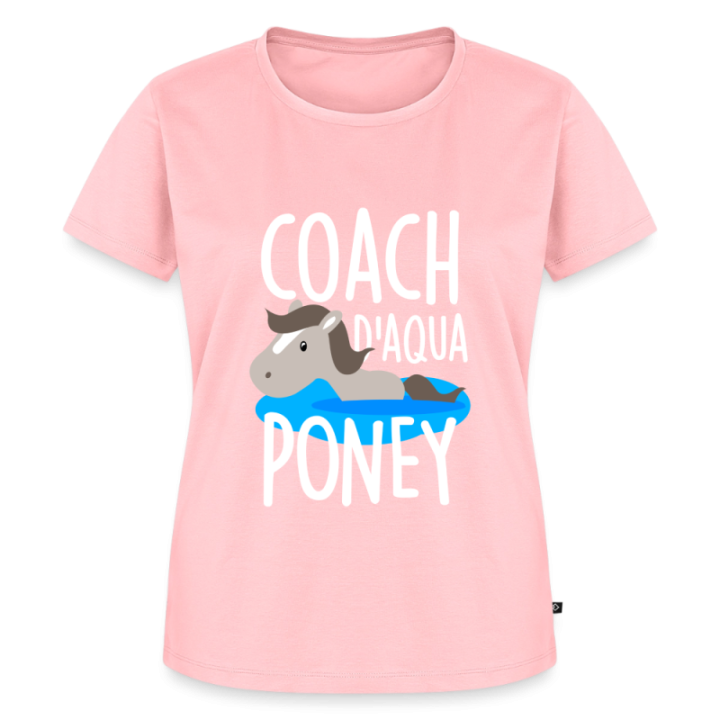 T-shirt premium femme - Coach d'aqua-poney - rose - front