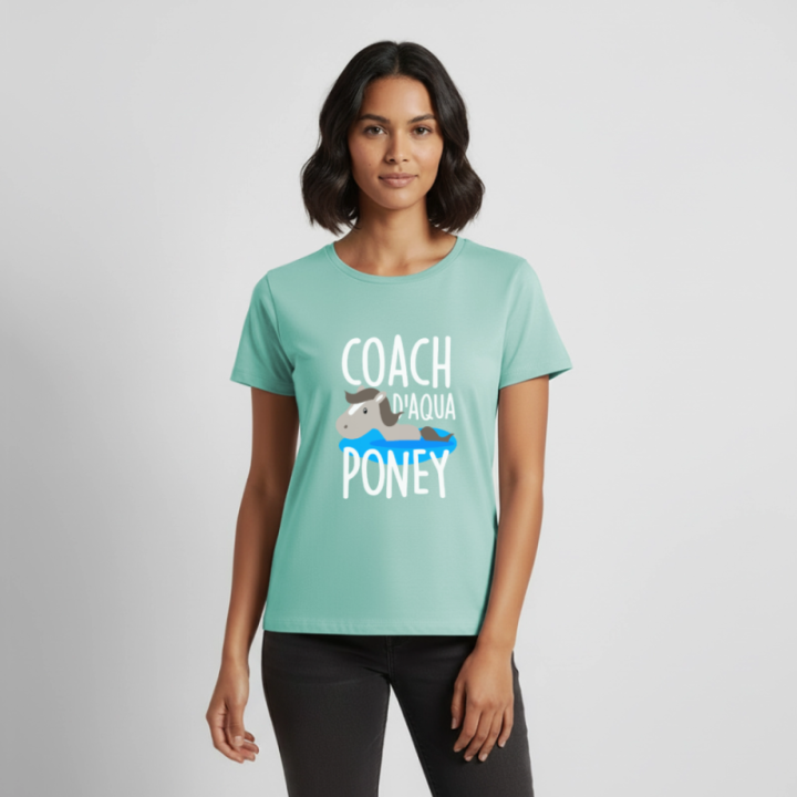 T-shirt premium femme - Coach d'aqua-poney - menthe  - front